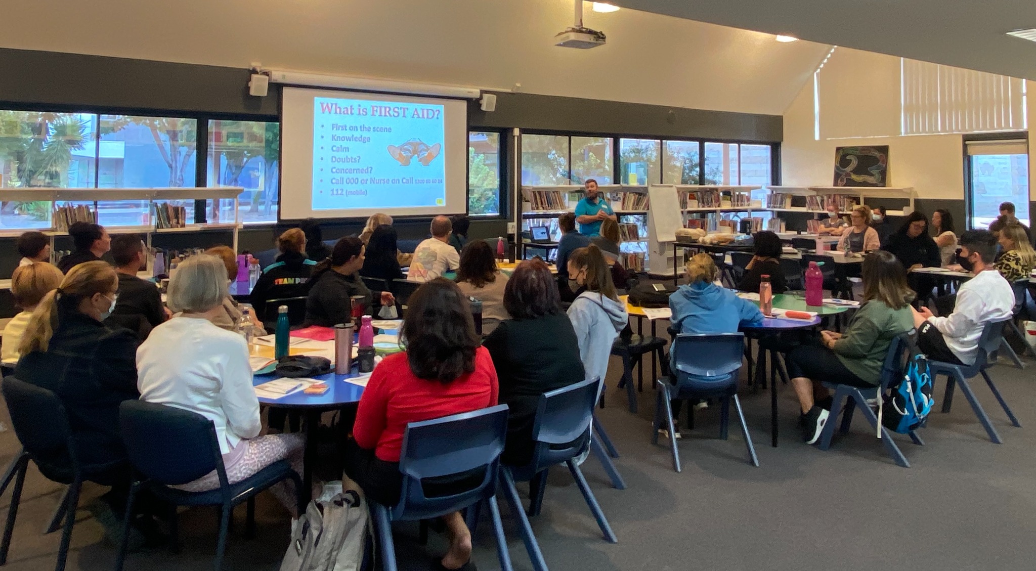 Group participating in workplace training